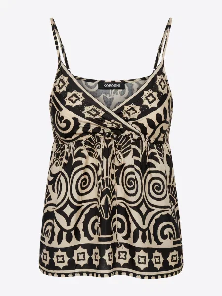 KOROSHI Top bej negru