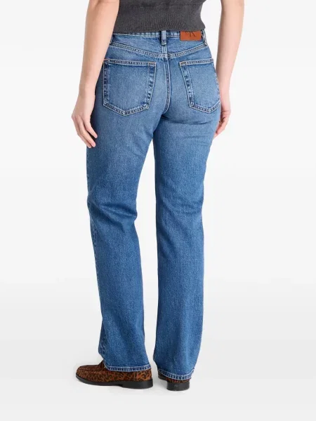 Proste jeansy Calvin Klein z wysoką talią niebieskie