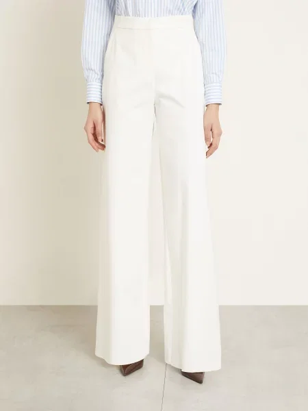 Max Mara Kalhoty Marlene Dentice bílá