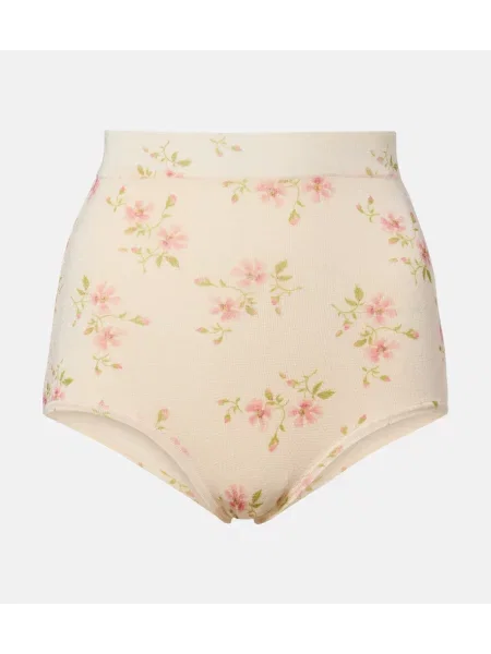Pantaloni scurți Simone Rocha cu model floral bej