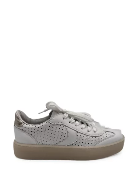 Top Voile Blanche din piele alb