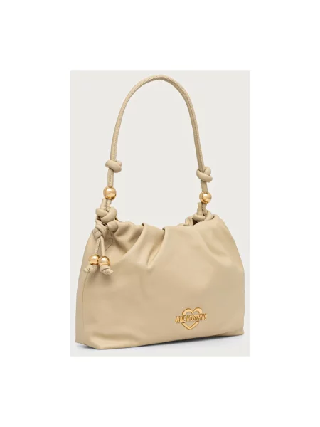 Love Moschino torebka skórzana beżowa