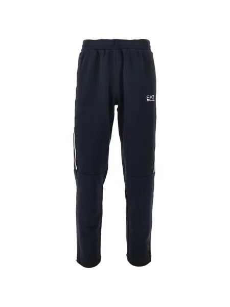 Pantaloni Ea7 Emporio Armani cu dungi cu imagine alergare albastru