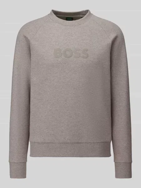 Bluza z tonalnym napisem z logo model Salbo' Boss Green