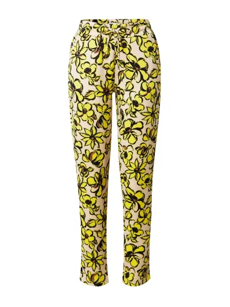 B.young Pantaloni SELAH galben lămâie / oliv negru
