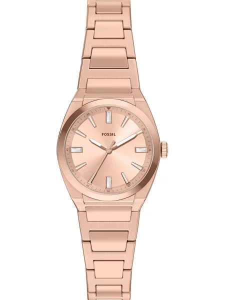 FOSSIL Ceas analogic EVERETT auriu / transparent / alb roz