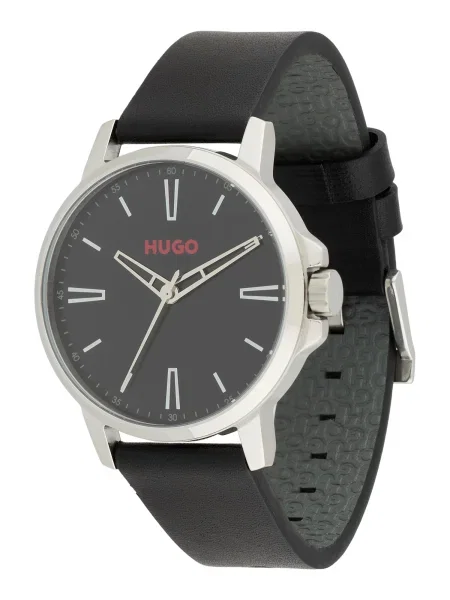 HUGO Ceas analogic Smooth roșu argintiu negru