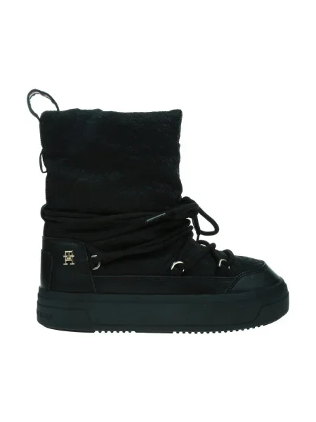 Pantofi Tommy Hilfiger cu șireturi din dantelă negru