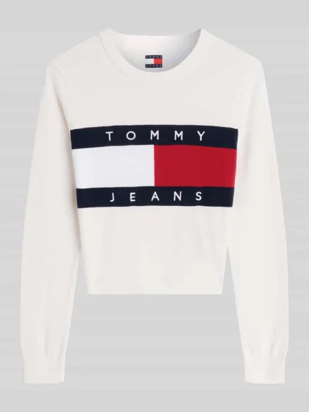 Tommy Jeans Sweter Flag biały