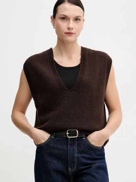 Sandro Ferrone kamizelka wełniana brązowy