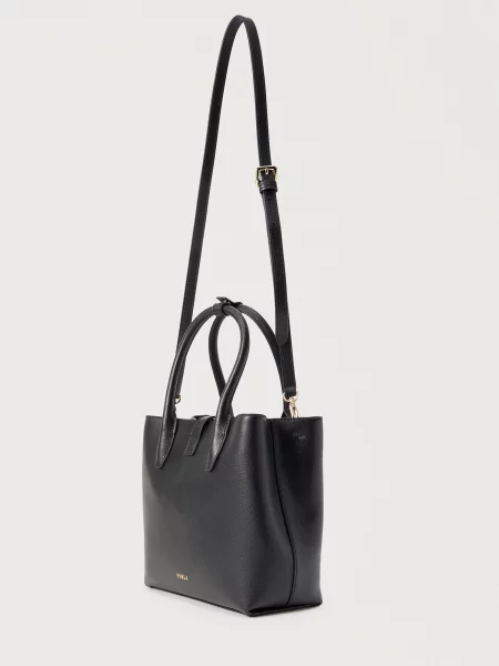 Geantă shopper Furla din piele negru