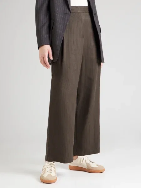 TOPSHOP Klostuotos kelnės ruda juoda