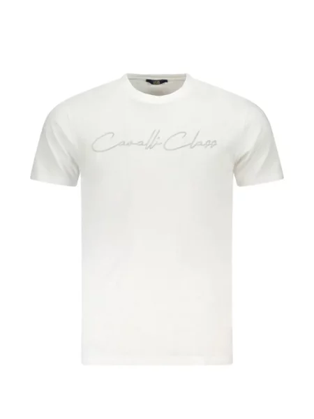 Tricou Cavalli Class cu imagine cu decolteu rotund alb