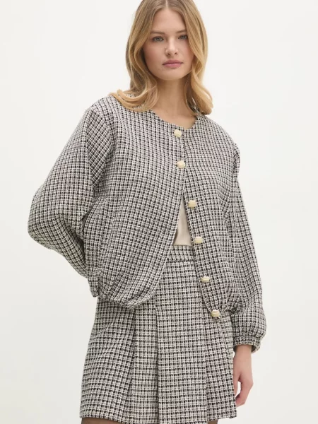 Answear Lab marynarka jednorzędowa wzorzysta beżowy