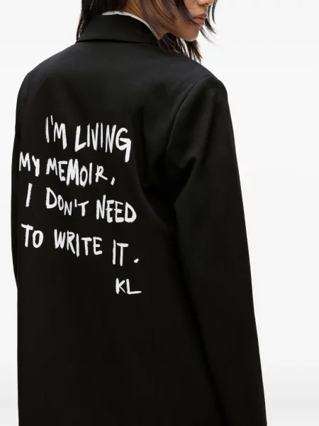 Sacou Karl Lagerfeld Jeans cu broderie negru