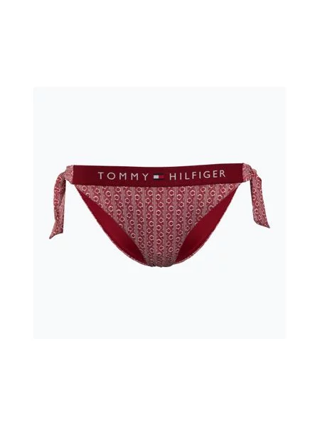 Нижня частина купальника Tommy Hilfiger Cheeky Side Tie Bikini Print floral stripe regatta red червоні