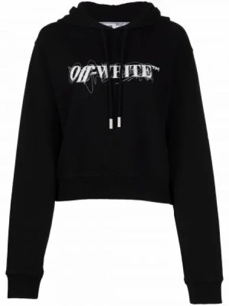 Hanorac cu glugă Off-white cu imagine