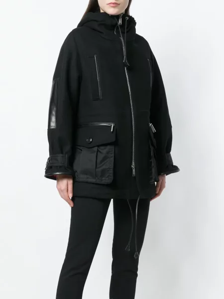 Avikailio avikailio paltas Dsquared2 su gobtuvu juoda