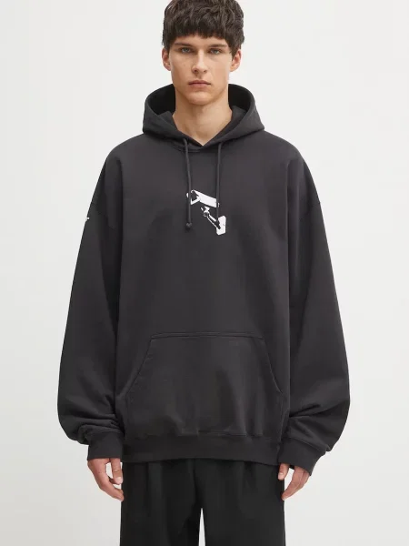 VETEMENTS bluza Cctv Oversized z kapturem z nadrukiem czarny
