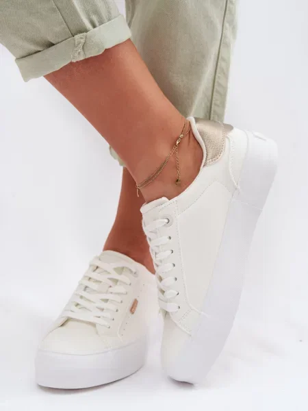 Teniși Big Star Shoes cu platformă alb