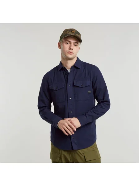 G-star Koszule Mężczyzna S Marine Slim Shirt niebieski