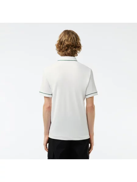 Lacoste Koszulka Polo Smart Paris Stretch Cotton Z Kontrastowym Wykończeniem biała