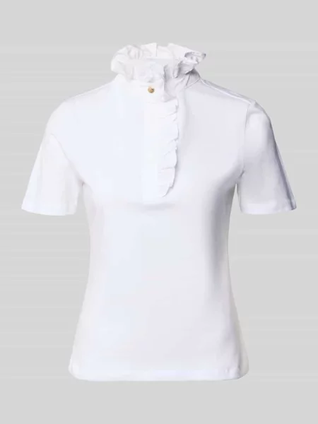 T-shirt ze Stójką i Falbany Rich & Royal biała