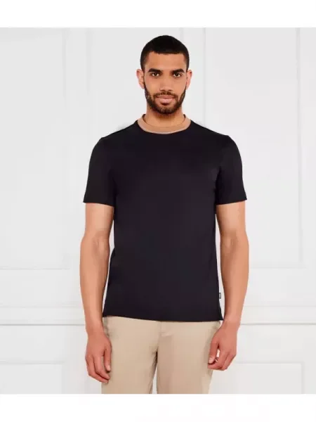 BOSS BLACK Tricou H-Tessler | mercerizat negru