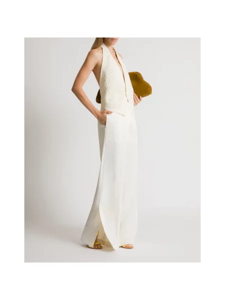 Haftowany top Alberta Ferretti biały