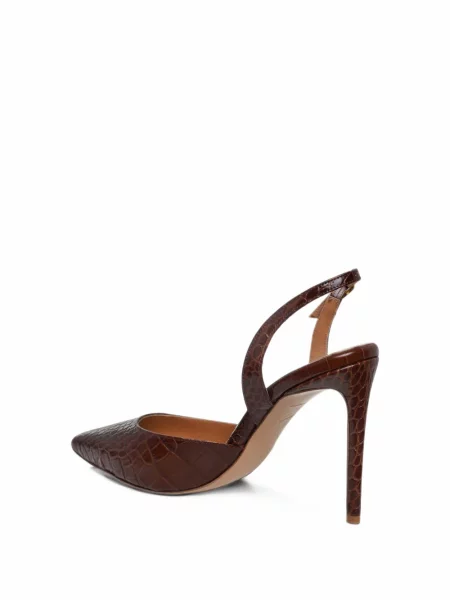 Pantofi cu toc Ginissima slingback maro