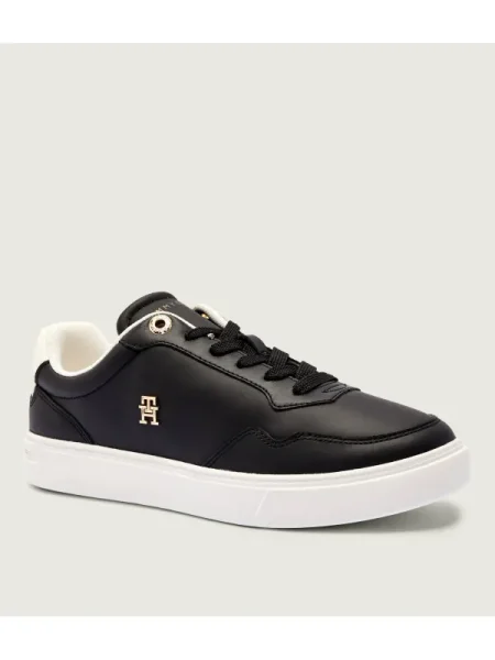 Tommy Hilfiger sneakers din piele ESSENTIAL ELEVATED COURT SNEAKER negru