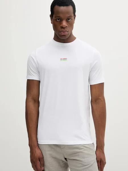 Karl Lagerfeld tricou din cu imprimeu alb