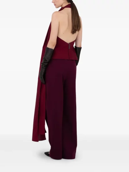 Pantaloni Rxquette plisate roșu