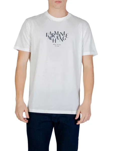 Armani Exchange majica za muškarce od pamuka bež