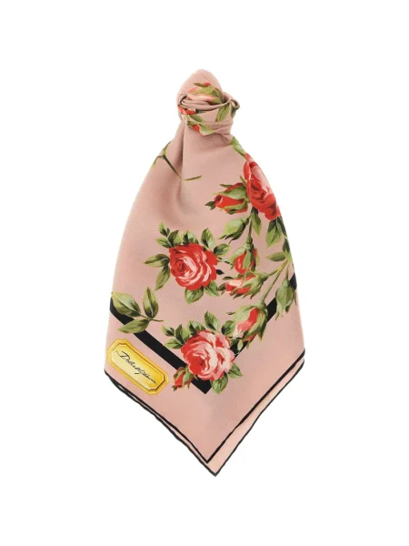 Fular Dolce & Gabbana cu imagine din țesătură twill roz