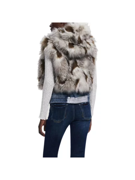 Vesta Desigual Bunny Fur Vest Brown XS hnědá