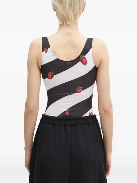 Body Fiorucci cu dungi cu imagine negru