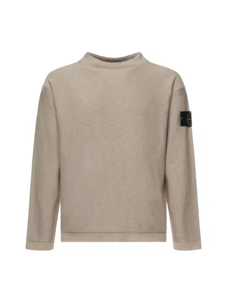 Dzianinowy sweter Stone Island z kamieniami beżowy