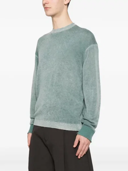 Пуловер Emporio Armani с кръгло деколте синьо