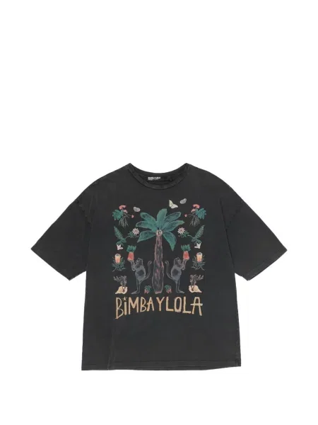 Tricou Bimba Y Lola cu imagine cu imprimeu tropical negru