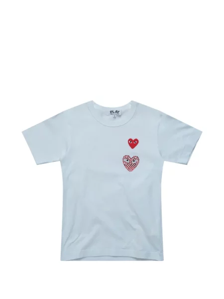 Tricou Comme Des Garcons Play cu motiv cu inimi albastru