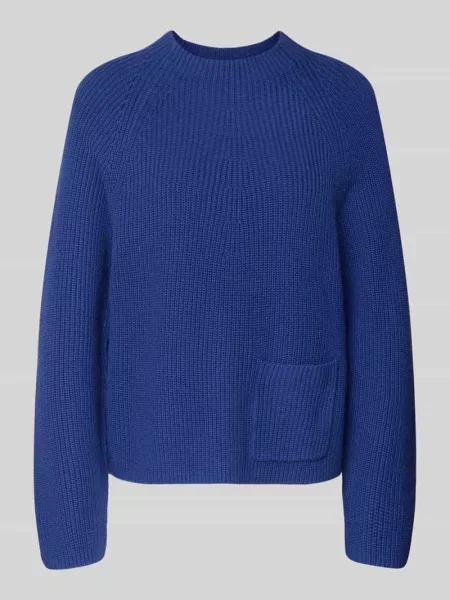 Sweter z czystej bawełny w kroju regular fit Model Riya' Oui niebieski