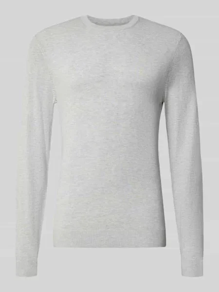 Sweter z dzianiny z prążkowanym okrągłym dekoltem Mcneal