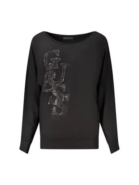 Sweter Guess ze spandexu z logo czarny