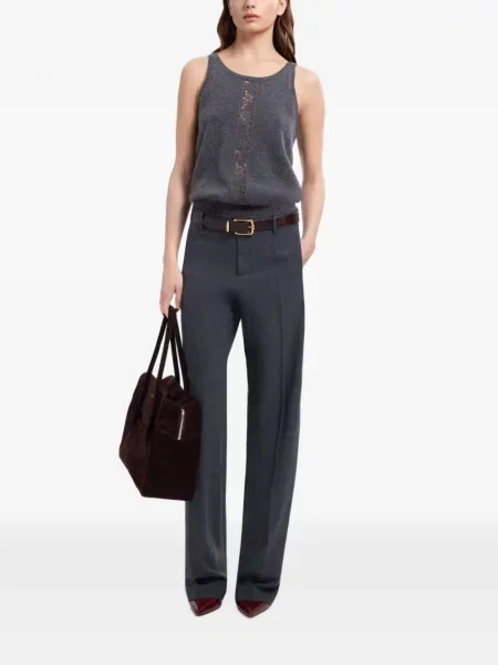 Top Elie Saab din dantelă gri