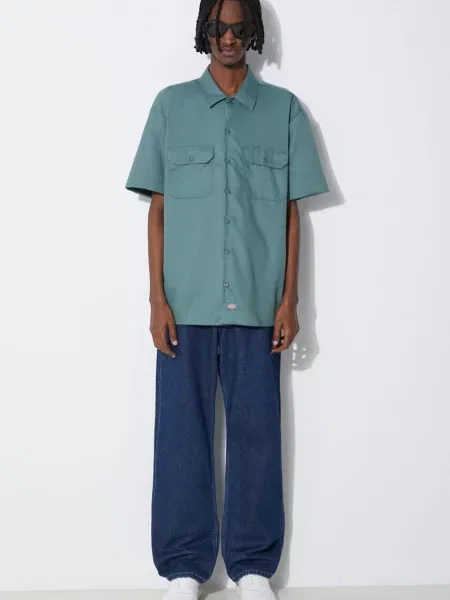 Dickies camasa barbati cu guler clasic regular verde