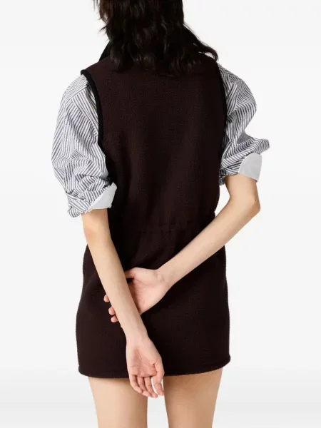 Fleece κοστούμι φόρεμα Miu Miu καφέ