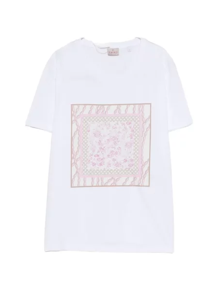 Tricou Marella cu model floral cu imagine alb