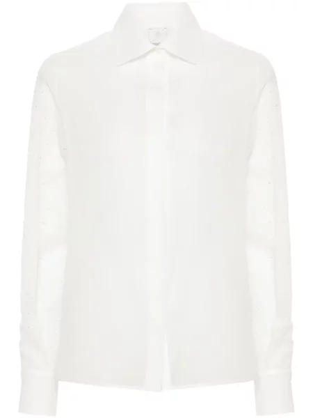 Haftowana przezroczysta koszula Eleventy biała