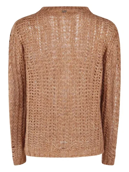 Sweter Herno ażurowy brązowy